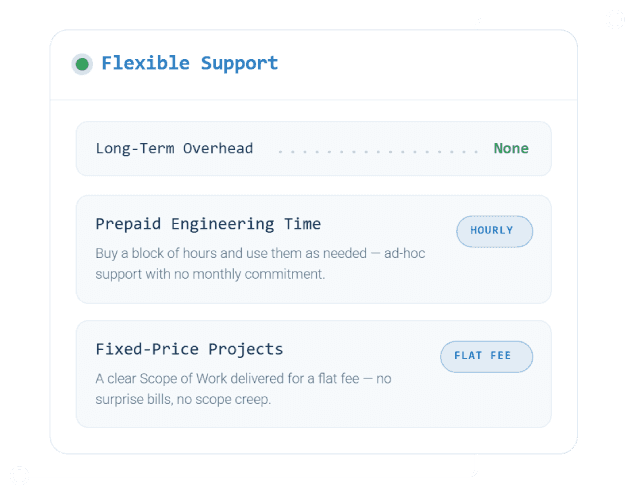 Flexible Support Options