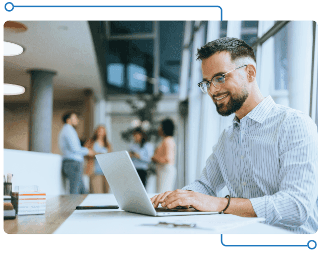 Man using productivity tool on computer